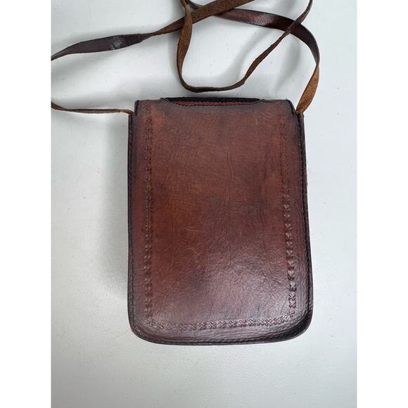 Vintage Leather Aliento Design Crossbody Bag Purse - Picture 11 of 13